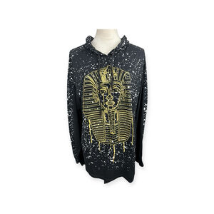 Fresh Laundry Pharoah Long Sleeve Black And Gold Hoodie Size Large